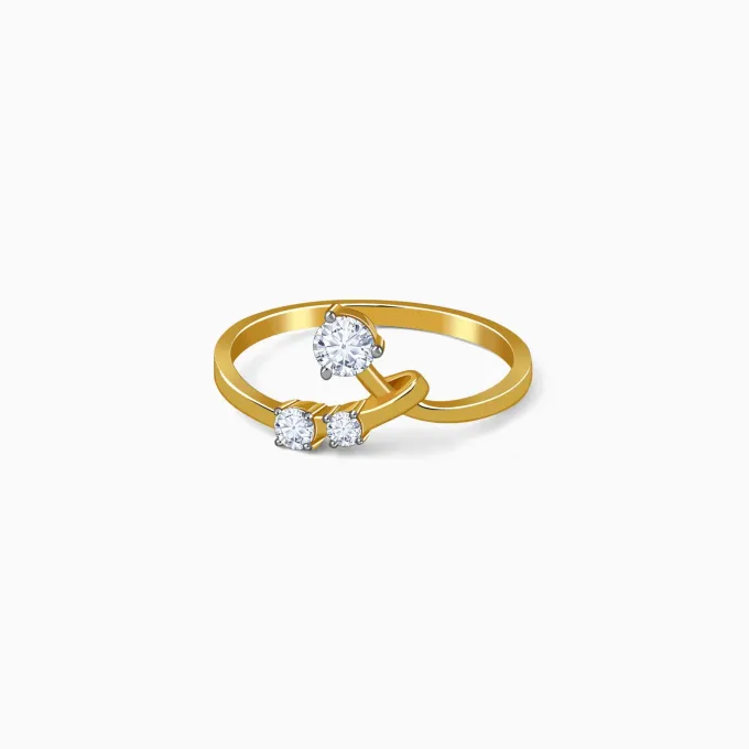 Gold Twin Arc Lab Grown Diamond Ring