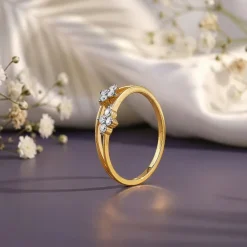 Gold Twin Bloom Lab Grown Diamond Ring (Size 12)