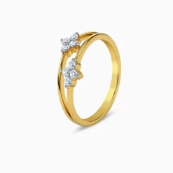 Gold Twin Bloom Lab Grown Diamond Ring (Size 12)