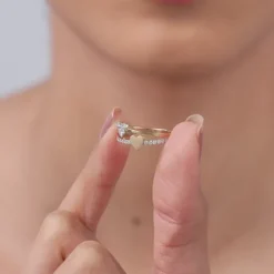 Gold Twin Hearts Lab Grown Diamond Ring