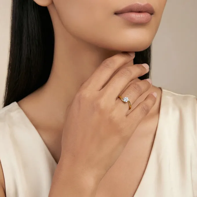 Gold Twine Spark Lab Grown Diamond Ring (Size 12)