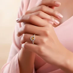Gold Twinkle Throne Lab Grown Diamond Ring