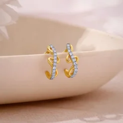 Gold Twira Lab Grown Diamond Earrings