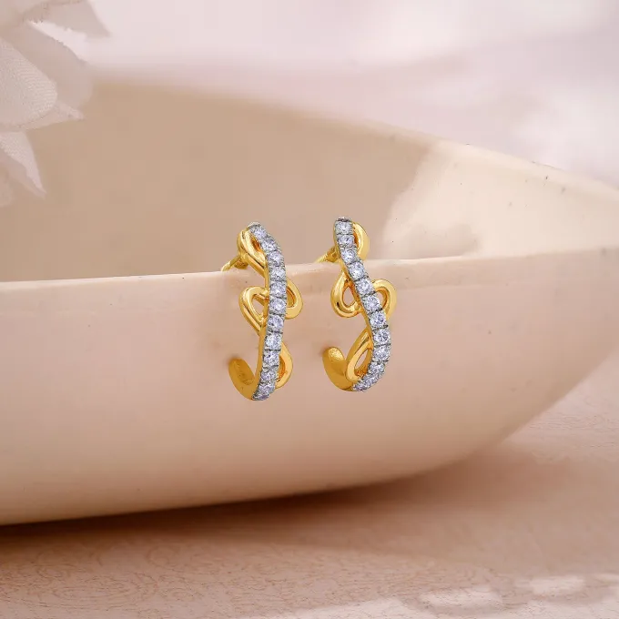 Gold Twira Lab Grown Diamond Earrings