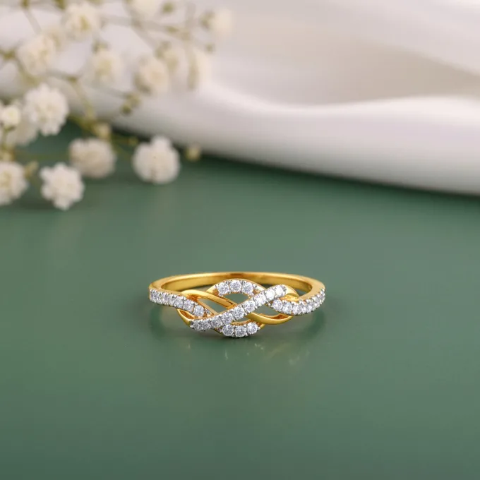 Gold Twirl of Light Lab Grown Diamond Ring