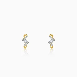 Gold Twisted Glam Lab Grown Diamond Earrings