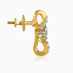 Gold Twisted Glam Lab Grown Diamond Earrings