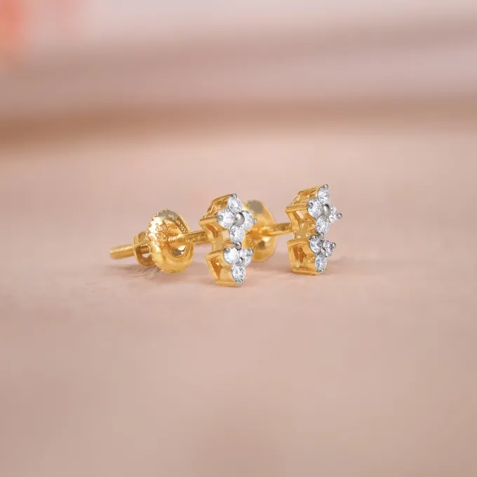 Gold Two Promises Lab Grown Diamond Earrings