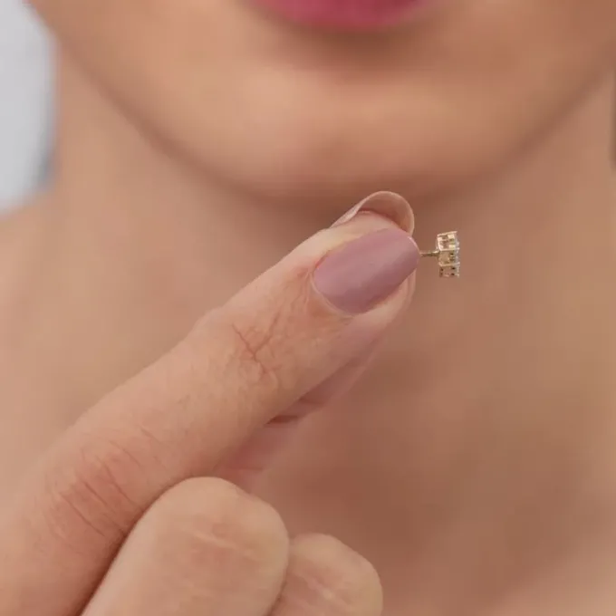 Gold Two Promises Lab Grown Diamond Earrings