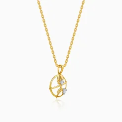 Gold Unbound Loop Lab Grown Diamond Pendant
