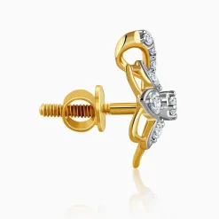 Gold Unfinished Floral Lab Grown Diamond Studs