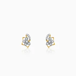 Gold Unfinished Floral Lab Grown Diamond Studs