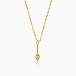 Gold Vajra Gada Lab Grown Diamond Pendant