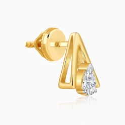 Gold V-Edge Lab Grown Diamond Earrings
