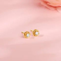 Gold Velora Bloom Lab Grown Diamond Studs