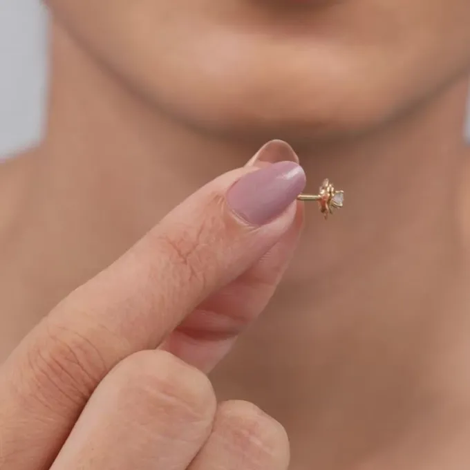 Gold Velora Bloom Lab Grown Diamond Studs