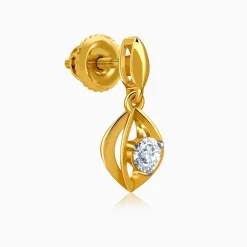 Gold Vintage Droplet Lab Grown Diamond Earrings