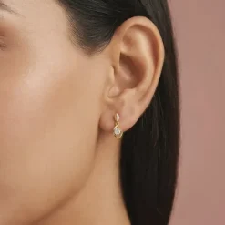 Gold Vintage Droplet Lab Grown Diamond Earrings