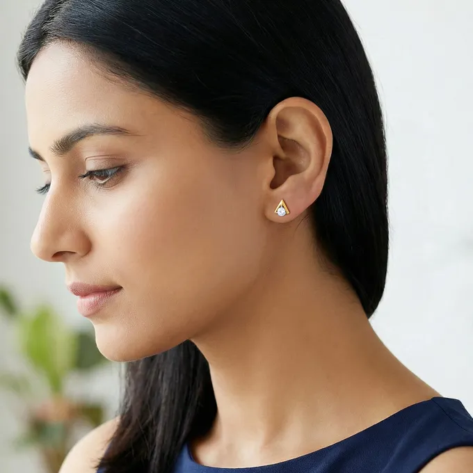 Gold Vow Point Lab Grown Diamond Earrings