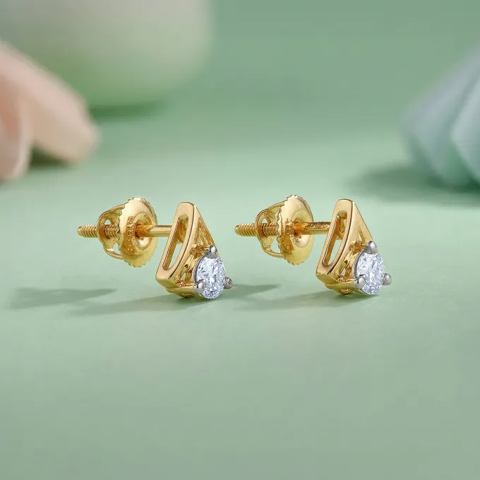 Gold Vow Point Lab Grown Diamond Earrings