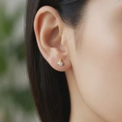 Gold Vow Point Lab Grown Diamond Earrings