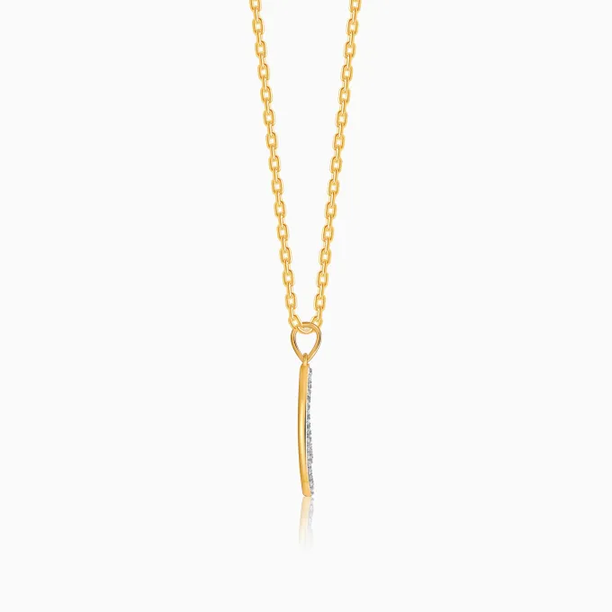 Gold Wave Layers Lab Grown Diamond Pendant