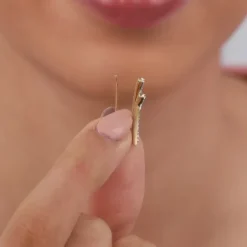 Gold Wave Layers Lab Grown Diamond Earrings