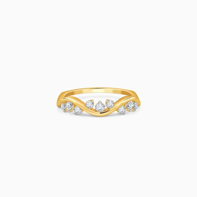 Gold Waveglow Lab Grown Diamond Ring