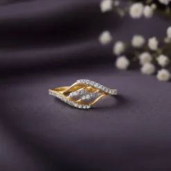Gold Wavelet Lab Grown Diamond Ring