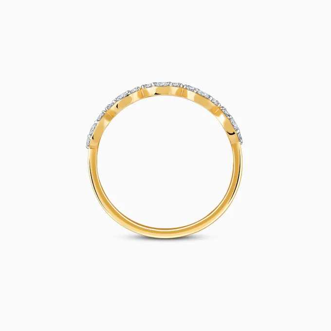 Gold Wavy Wonder Lab Grown Diamond Ring