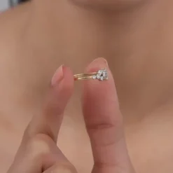 Gold Whispering Dew Lab Grown Diamond Ring