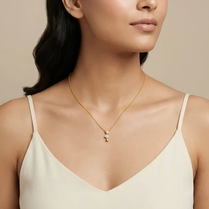 Gold Zephyr Lab Grown Diamond Necklace