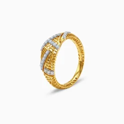 Gold Zigzag Lab Grown Diamond Ring (Size 12)