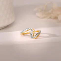 Gold ZigZag Luxe Diamond Ring