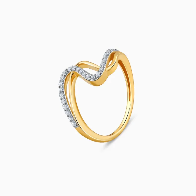 Gold ZigZag Luxe Diamond Ring