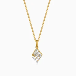 Gold Zyra Motif Lab Grown Diamond Pendant