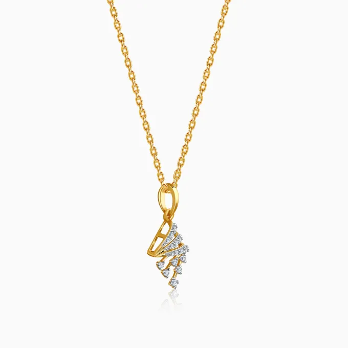 Gold Zyra Motif Lab Grown Diamond Pendant