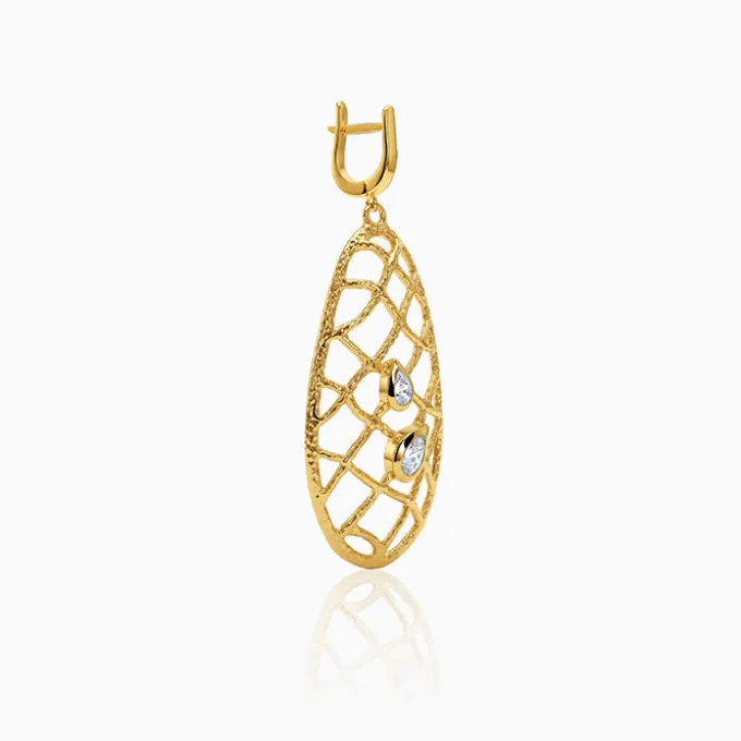 Golden Abstract Dew Earrings