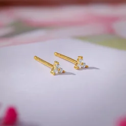 Golden Apex Stud Earrings