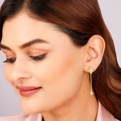 Golden Artsy Floral Earrings