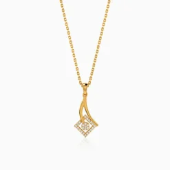 Golden Astra Gleam Pendant with Link Chain
