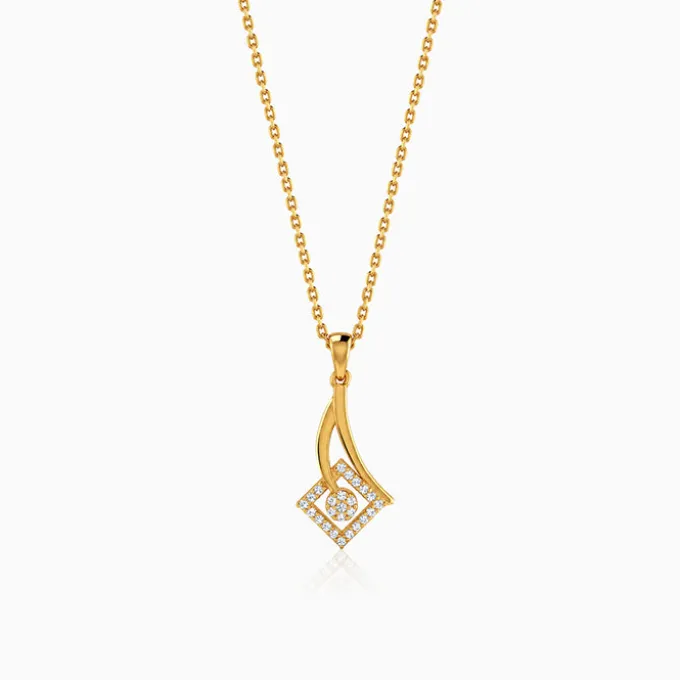 Golden Astra Gleam Pendant with Link Chain
