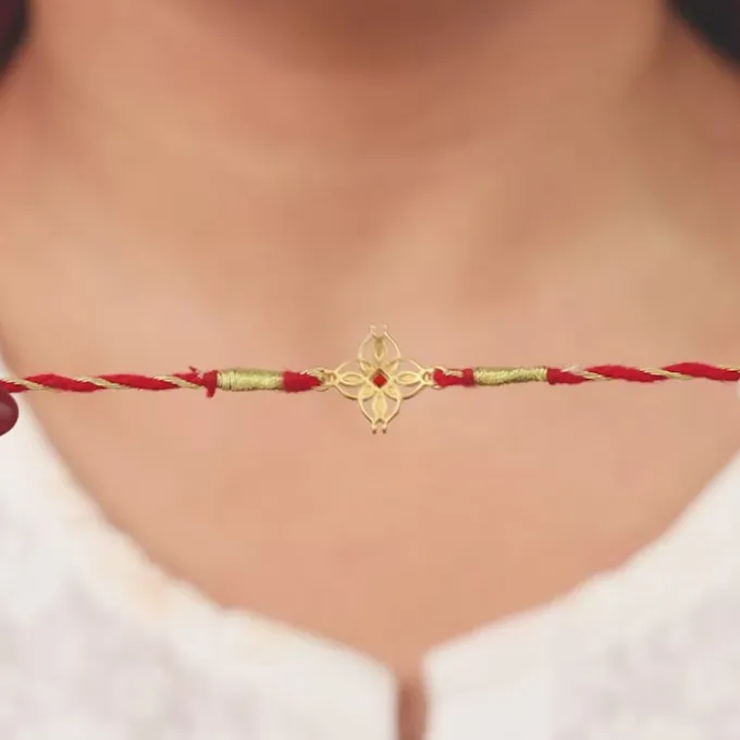 Golden Athangudi Rakhi