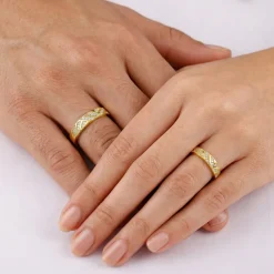 Golden Aztec Shine Couple Rings