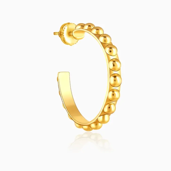 Golden Beaded Hoop Earrings