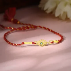 Golden Beautiful Feather Rakhi