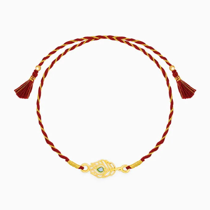 Golden Beautiful Feather Rakhi