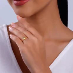 Golden Beautiful Orchid Ring