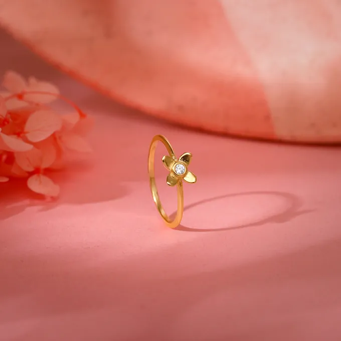 Golden Beautiful Orchid Ring