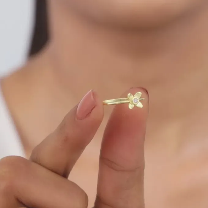 Golden Beautiful Orchid Ring
